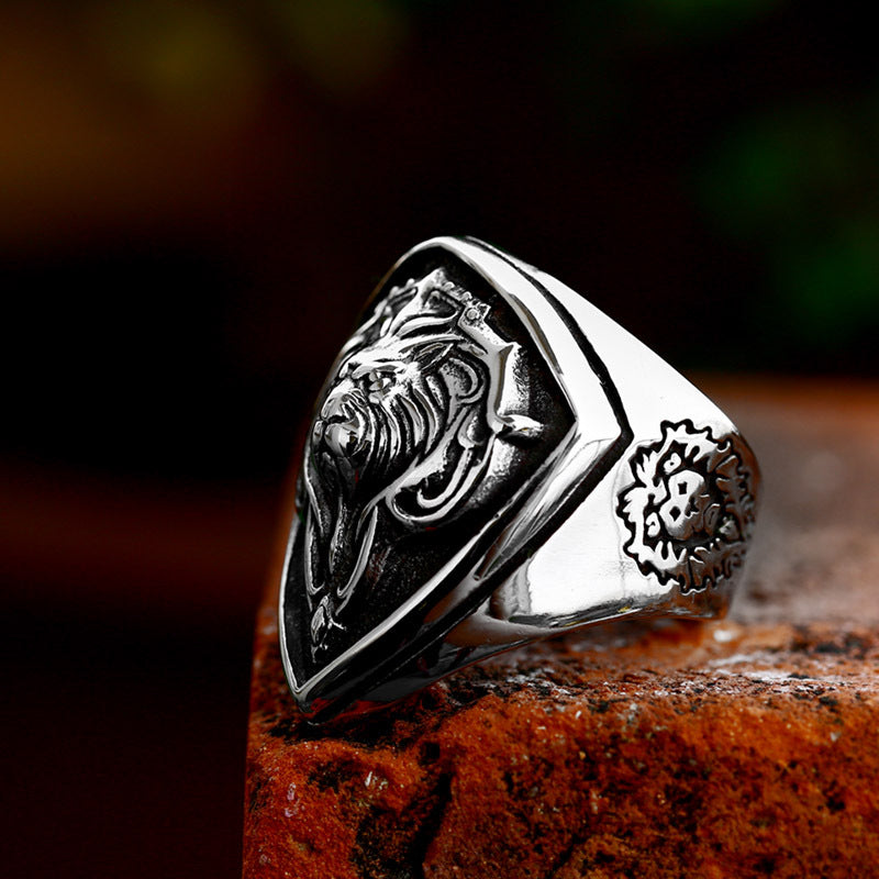 Lion's Head Vintage Animal Lion Titanium Rings