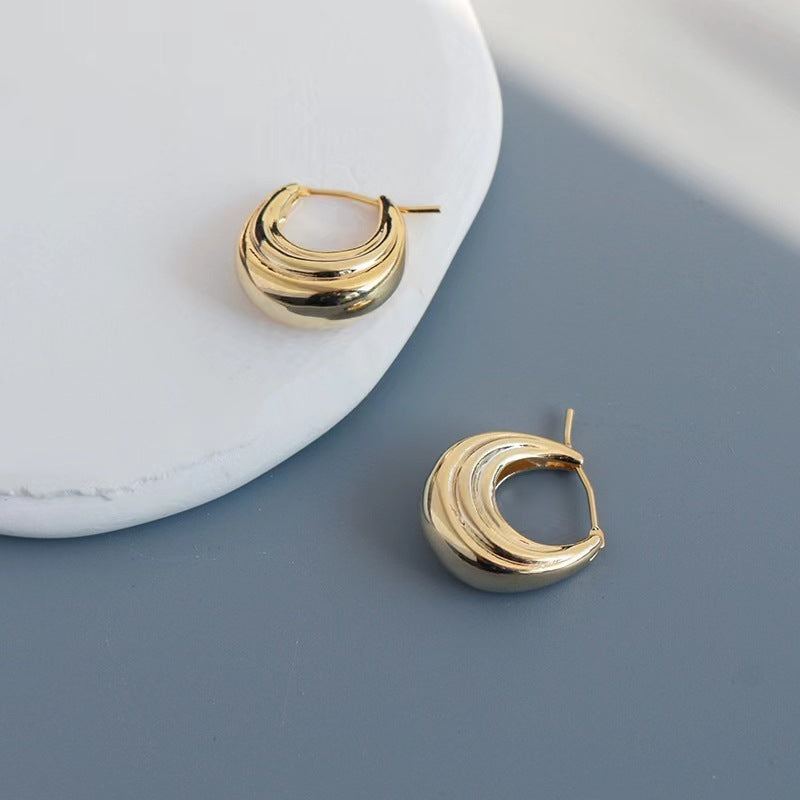 Circle Ear Clip Stylish Simple Versatile Niche Earrings