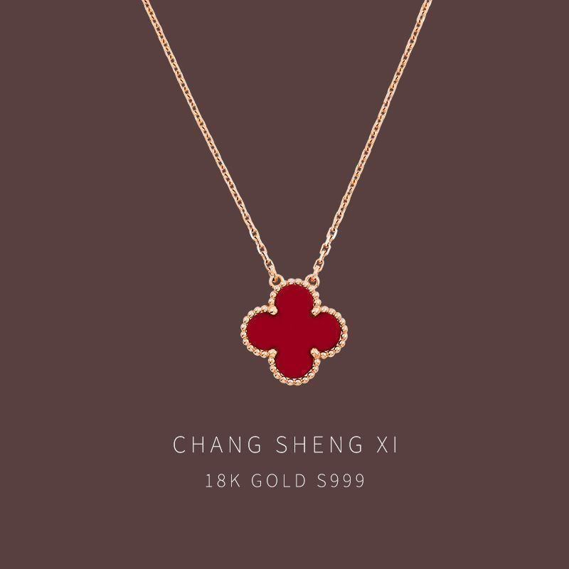 Quality Lucky Four-leaf Clover Female Clavicle Pendants