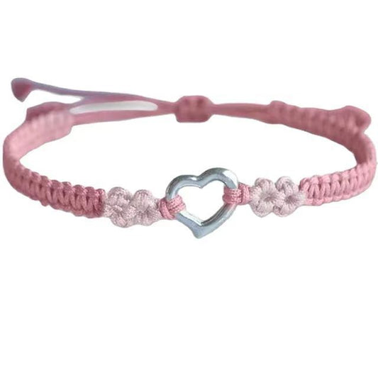 Love Peach Blossom Woven Couple Simple Bracelets