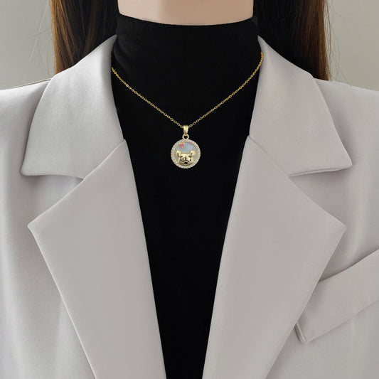 Women's Bear Knot Light Luxury Temperament Gorgeous Full Necklaces