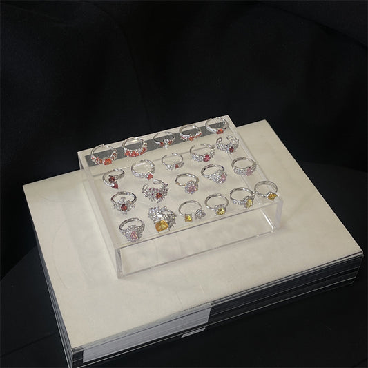 Light Luxury French High Sense Micro Inlaid Rings