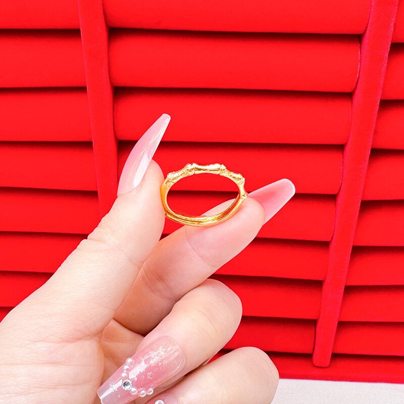 Gold Female Bow No Color Fading Niche Rings