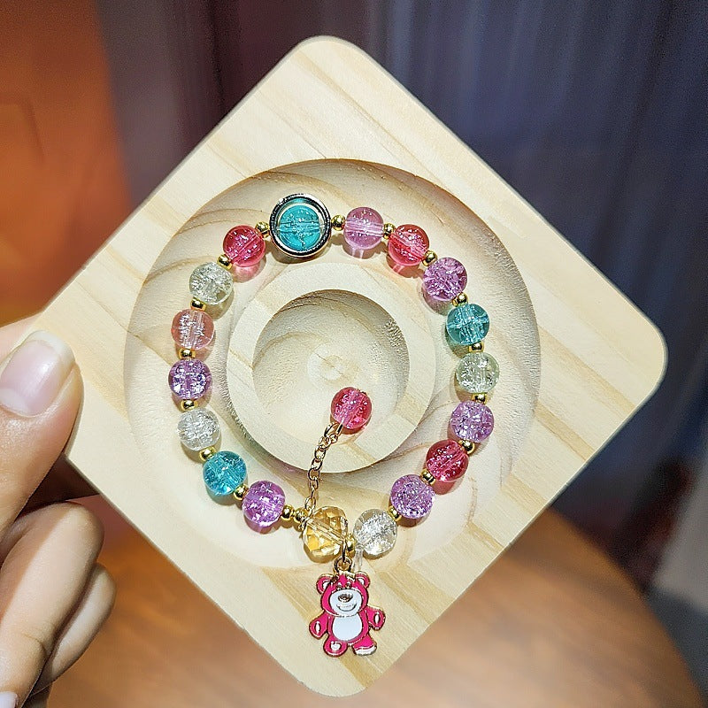 Children's Color Hand Jewelry Colored Glaze Crystal Popcorn Bracelets