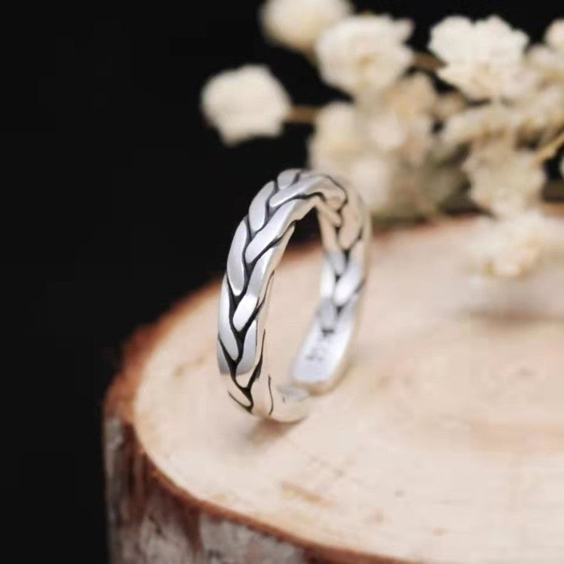 Copper Sier Plated Couple Hand-woven Man's Female Rings