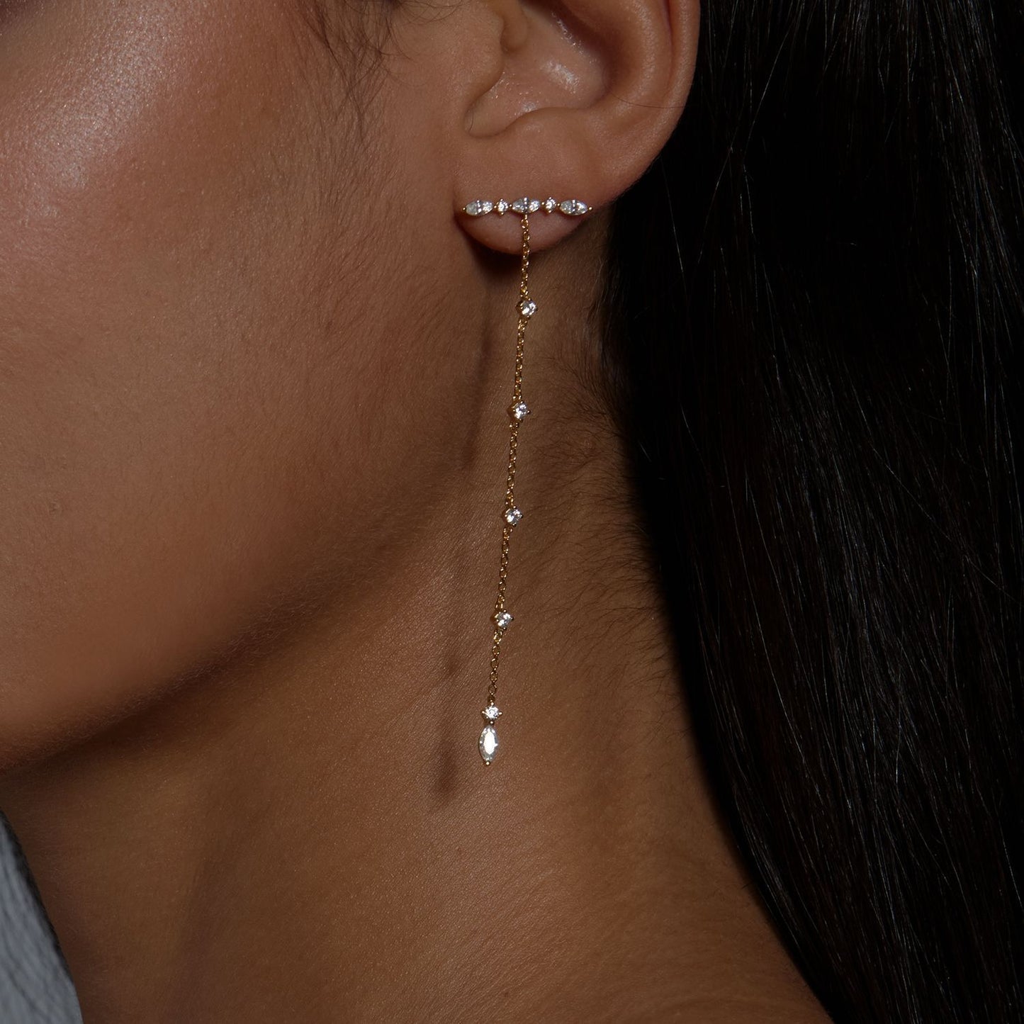 Design Sier Dreamy Light Luxury Unique Thin Glittering Atmosphere Earrings