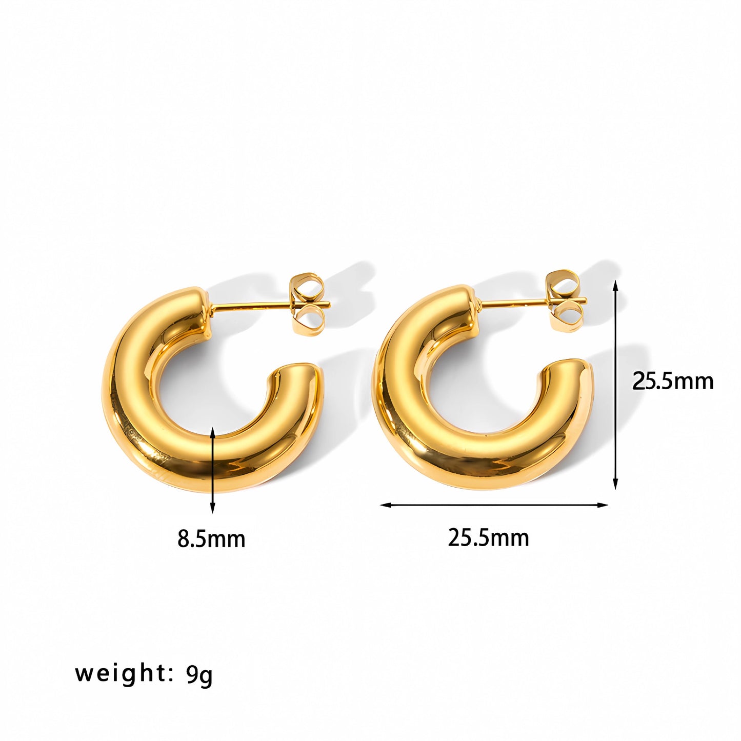 Women's Stainless Steel Light Luxury Gold Electroplated Hollow Earrings