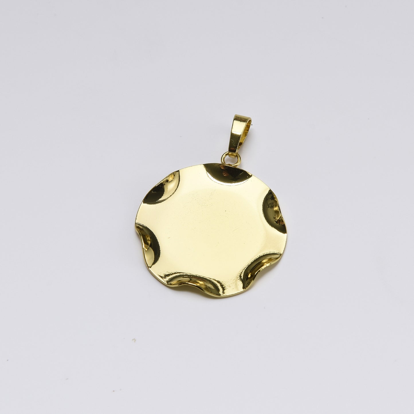Round Simple Electroplating Time Stone Empty Pendant