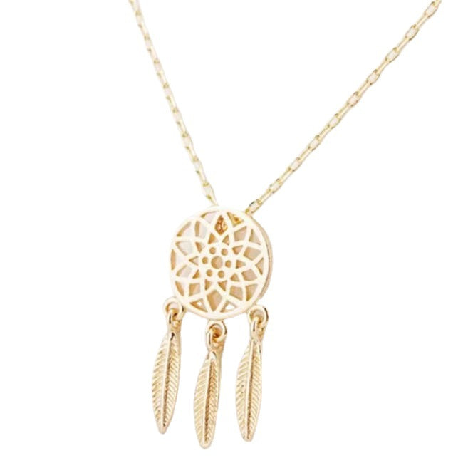 Hollow Flower Feather Cute Tassel Leaves Necklaces