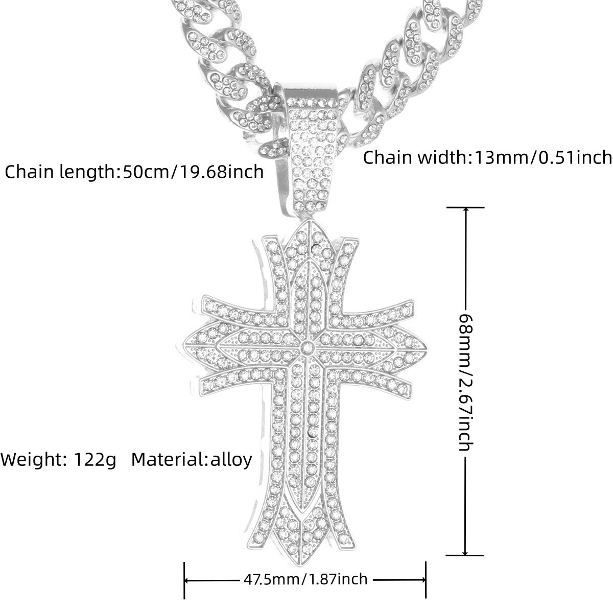 Hop Alloy Full Diamond Exaggerated Dripping Necklaces