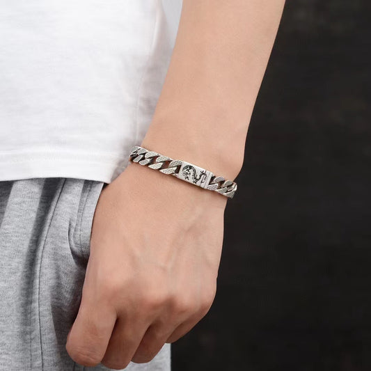 Men's Cuban Chain Punk Hip Hop Scale Curb Bracelets