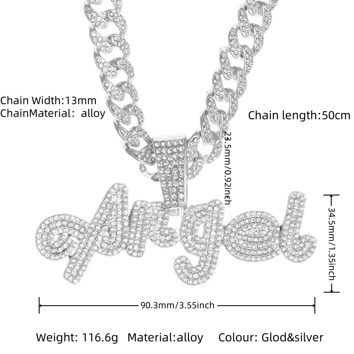 Hop Alloy Full Diamond Exaggerated Dripping Necklaces