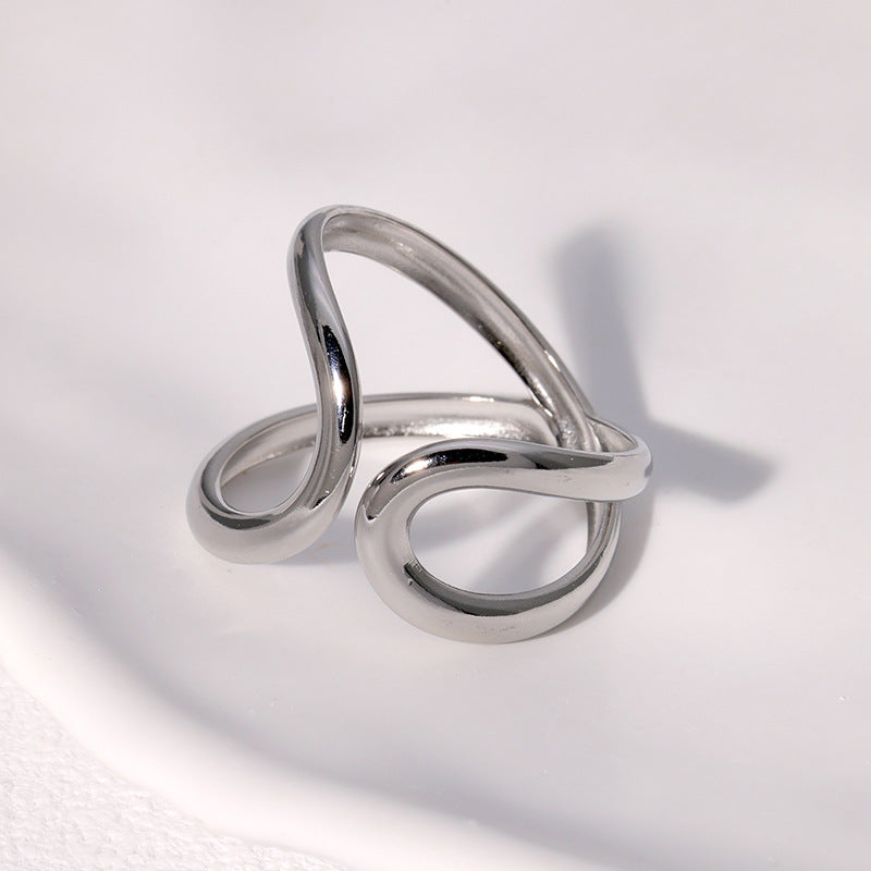 Stainless Steel Opening Adjustable Gold-plated Niche High-grade Rings