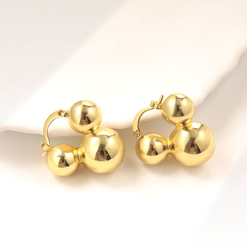 Shaped Tube Exaggerated Style Light Luxury Fashion Simple Niche Earrings