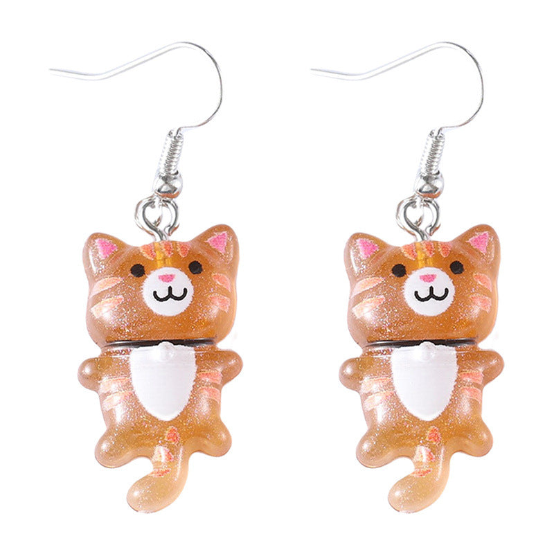 Tail Kitty Small Cute Fun Animal Earrings