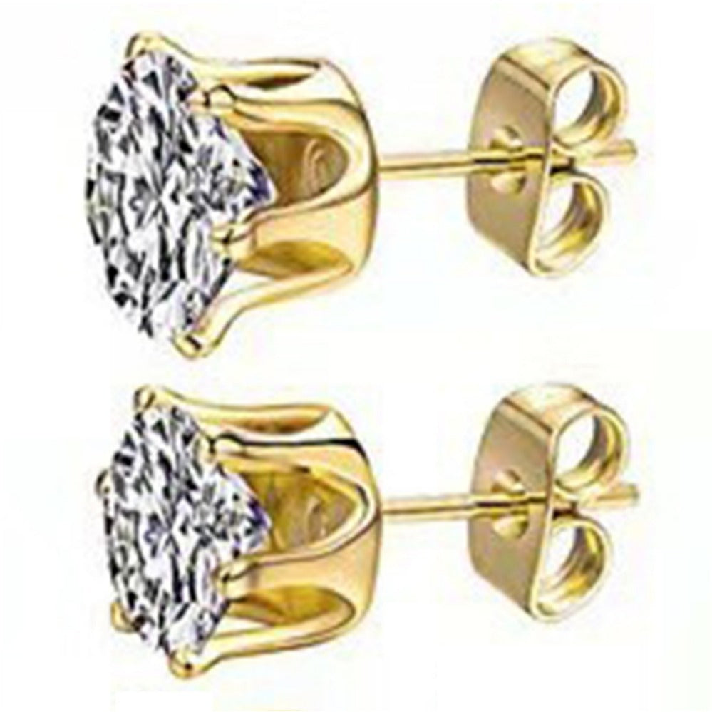 Women's & Men's Steel Stainless Zircon Ear Simple Earings Rings