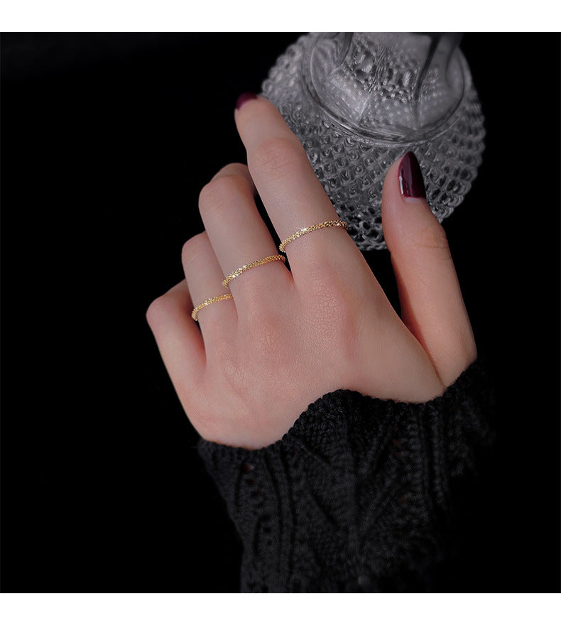 Female Flexible Chain Gold-plated Corn Simple Rings