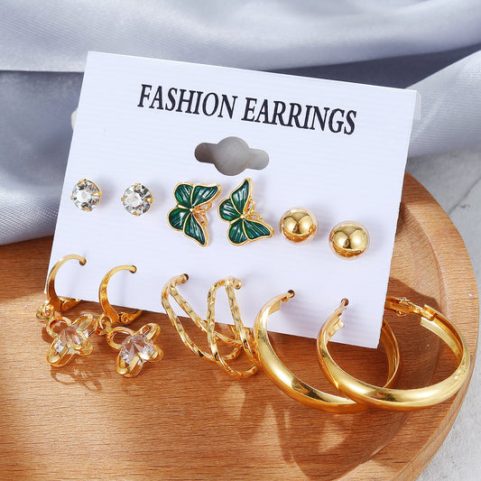 Women's Simple Versatile Alloy Creative Epoxy Green Rings