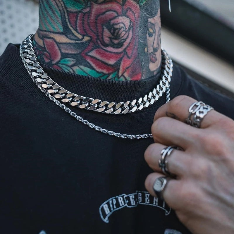 Men's Steel Chain Jewelry Hip Hop Cuban Necklaces