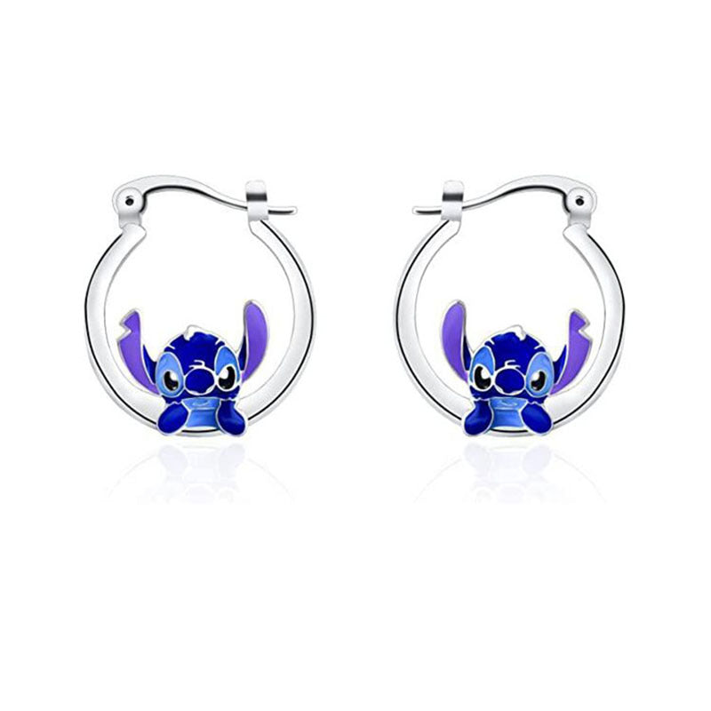 Personalized Creative Cartoon Animation Stitch Dripping Earrings