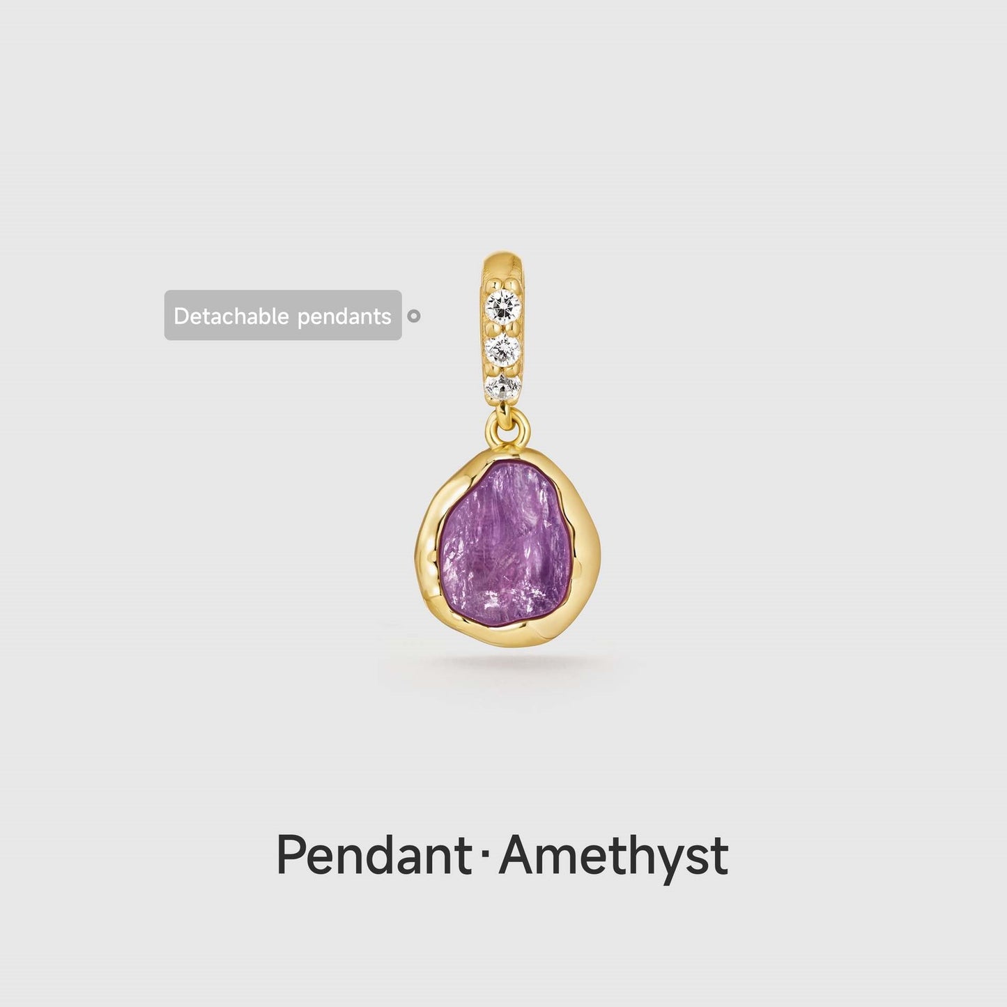 December Style Love Color Series Zircon Gold Pendant