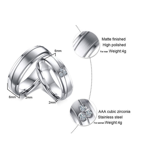 Jewelry Titanium Steel Electroplated Gold Couple Rings