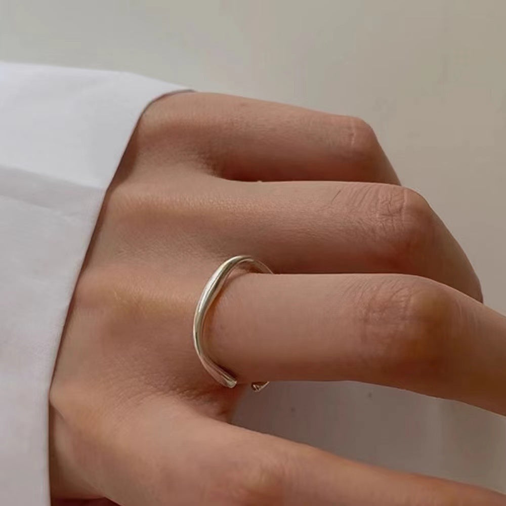 Women's Sterling Sier Simple Special Interest Light Rings