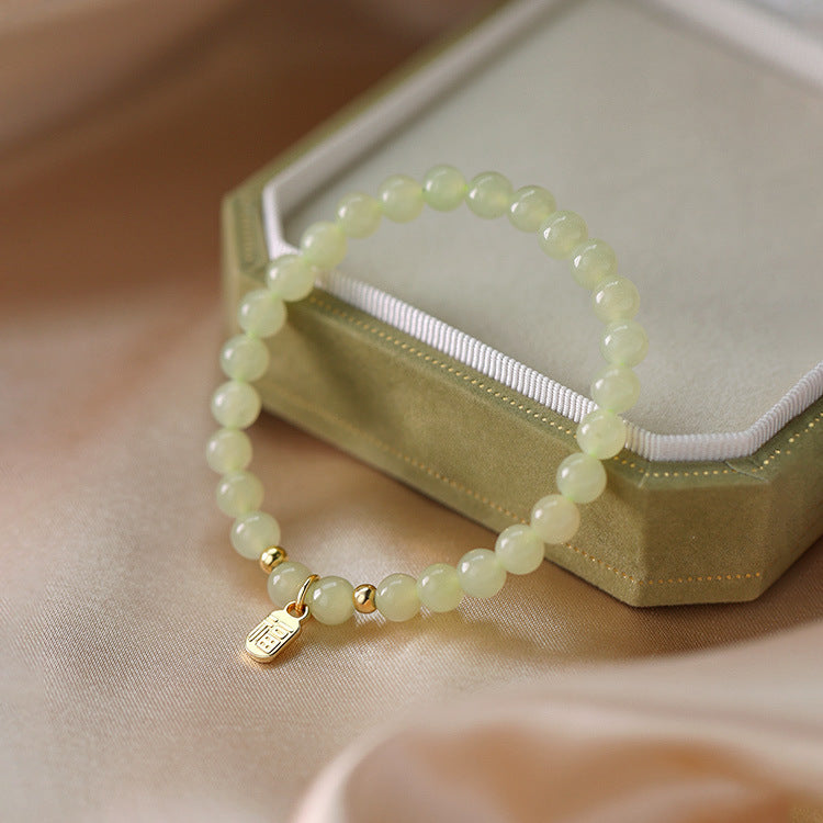 Sier Pearl Female Niche Natural Jade Bracelets