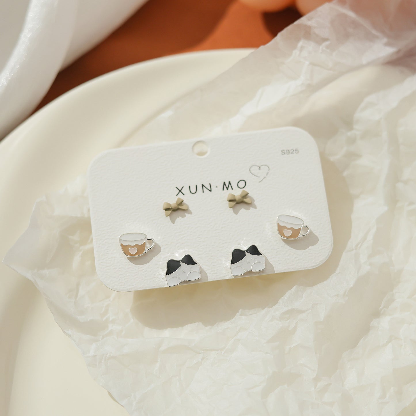 Children's Cute Sier Female Personality Small Animal Earrings