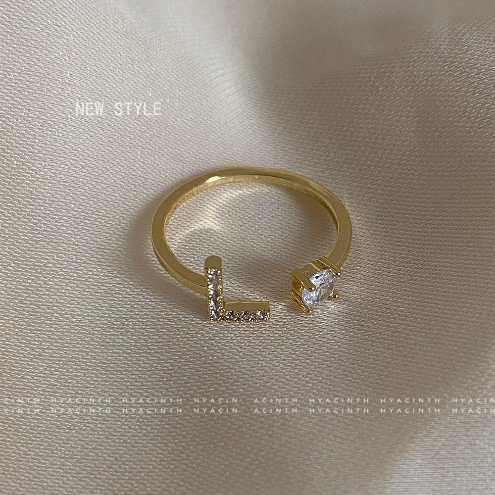 Women's Personalized Letters Niche Design Open Light Luxury Rings