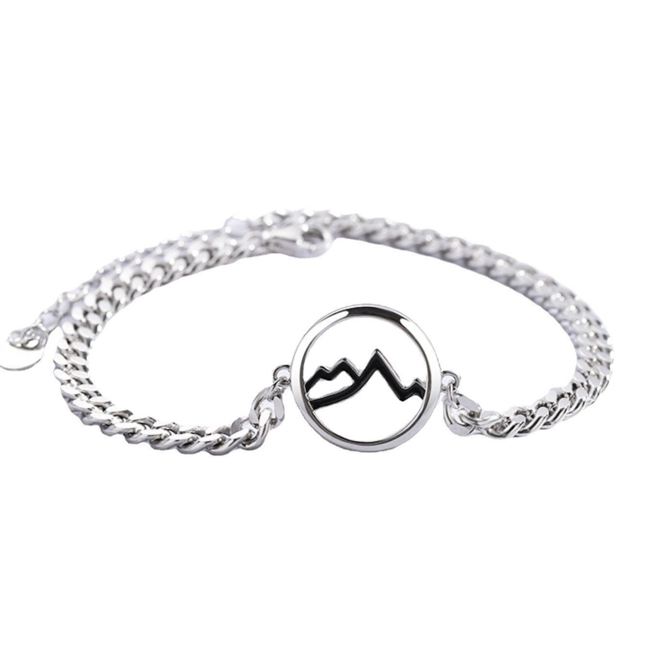 Women's & Men's Pair Of Sier-plated Love Oath Long-distance Ornament Bracelets