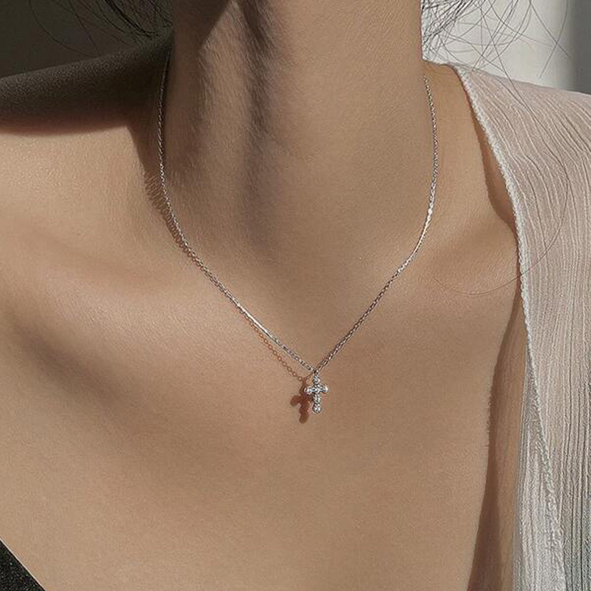 Cross Zircon Accessories Light Luxury Minority Necklaces