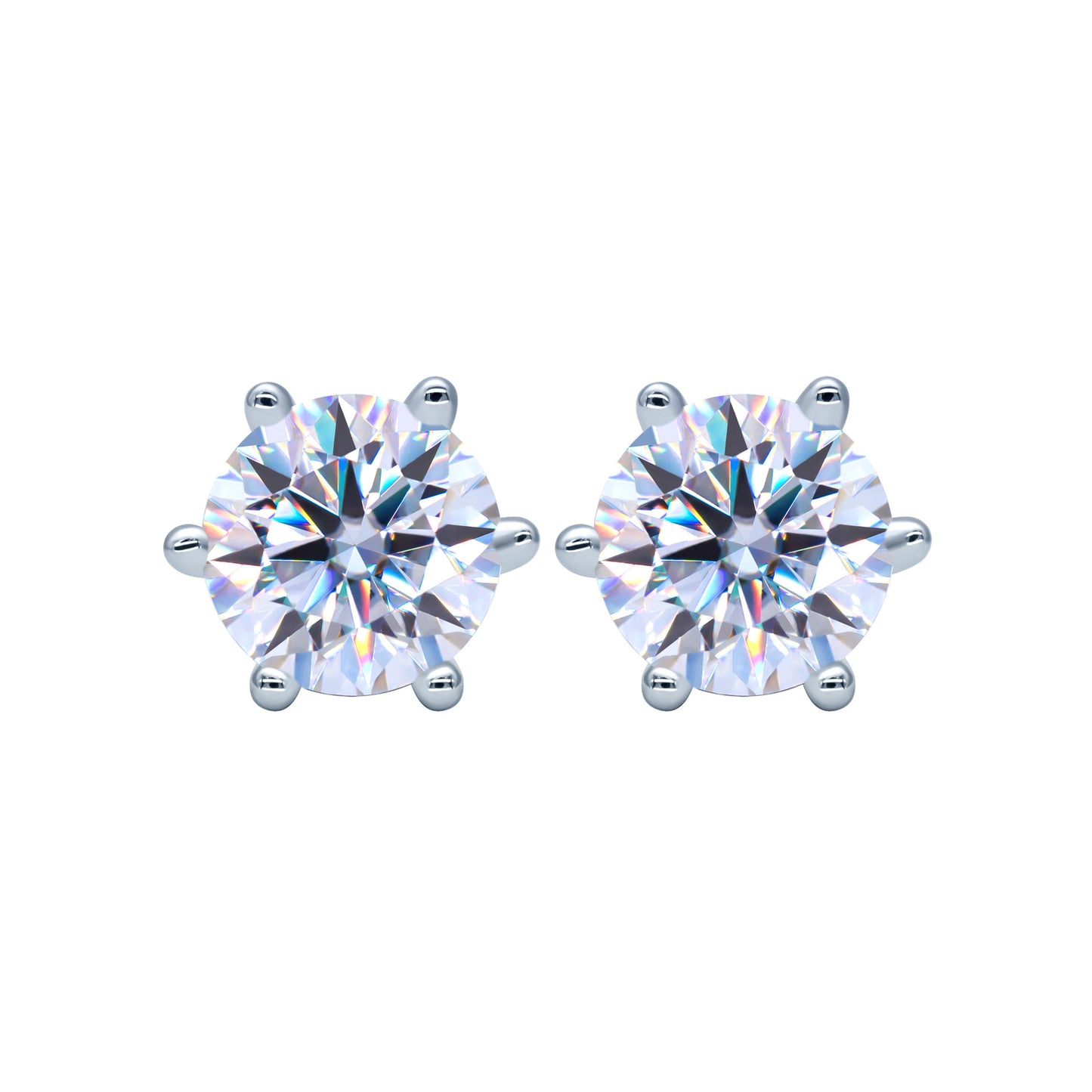 Women's Moissanite Classic For Sterling Sier Simple Earrings