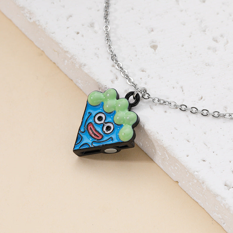 Pizza Magnetic Big Ugly Cute Good-looking Necklace