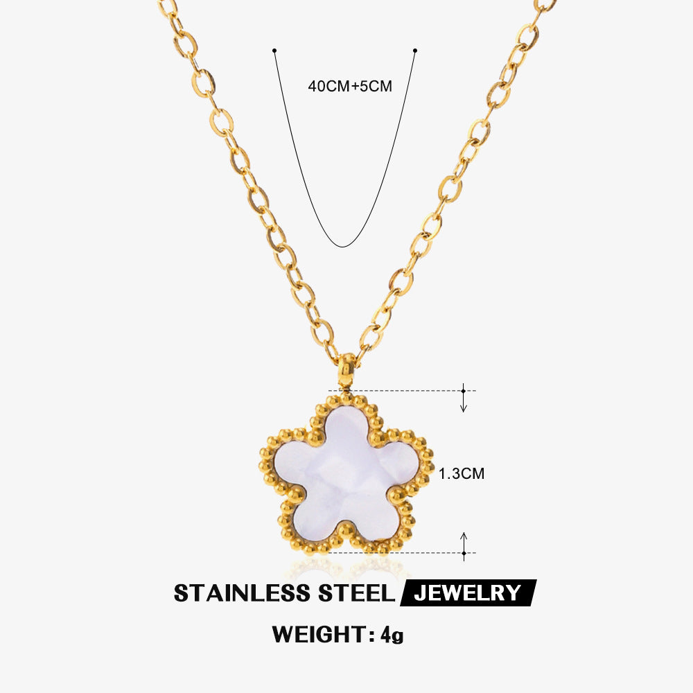 Steel Flower Ear Simple Popular Color Jewelry Set