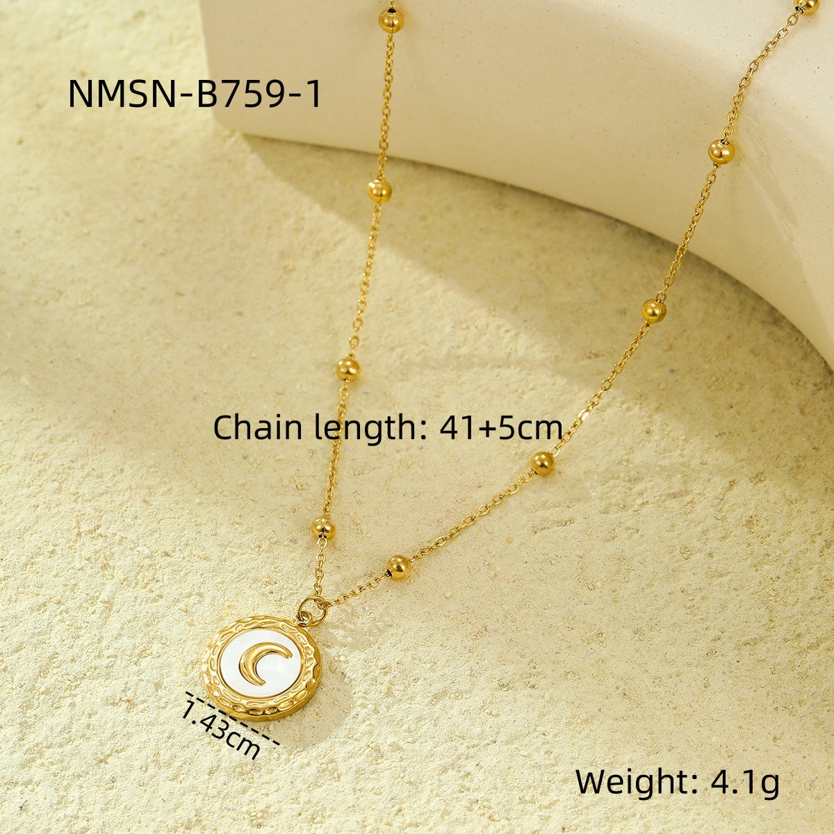 Stainless Steel Shell Moon Niche Retro Easy Necklaces