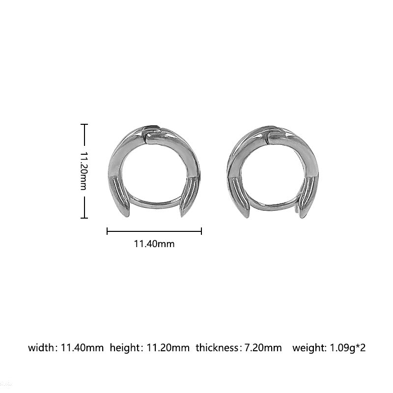 Small Circle Eardrop High Profile Retro Titanium Steel No Fading Earrings