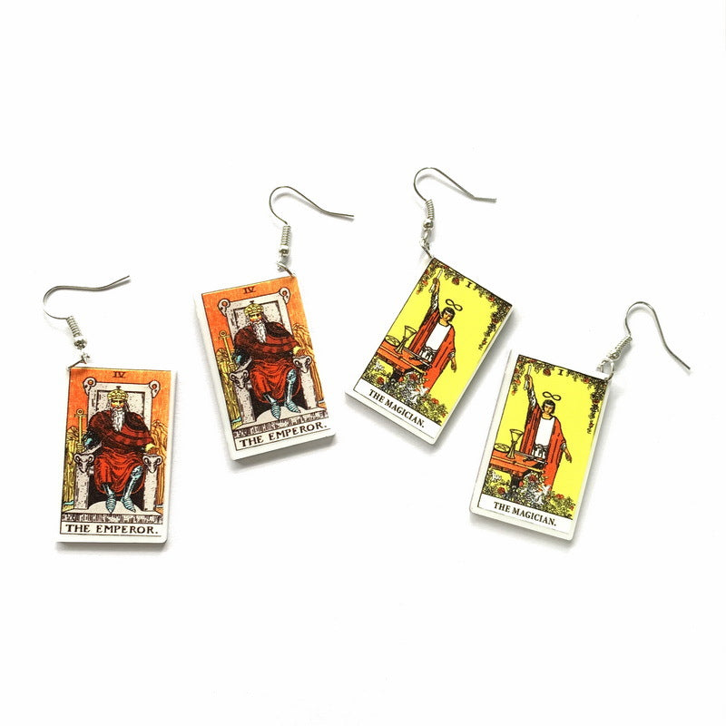 Acrylic Printing Double-sided Vintage Tarot Designer Earrings
