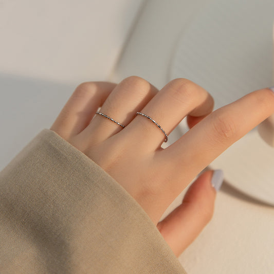 Lodge Sier Female Simple Fresh Beanie Chain Small Sweet Rings