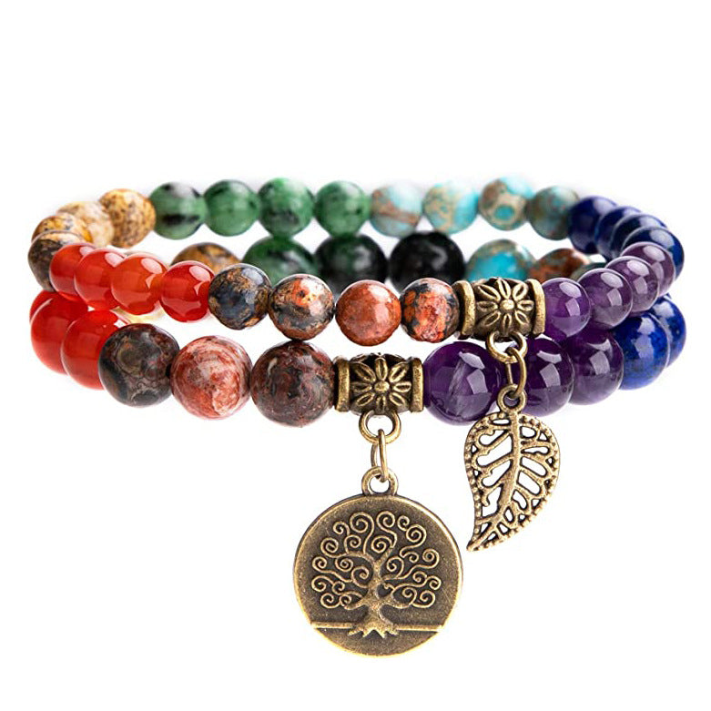 Men's Couple Lucky Tree Ornaments Double Row Bracelets