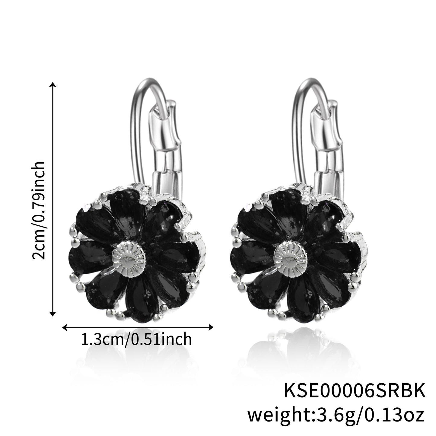 Flower Color Zircon Ear Live Broadcast Earrings