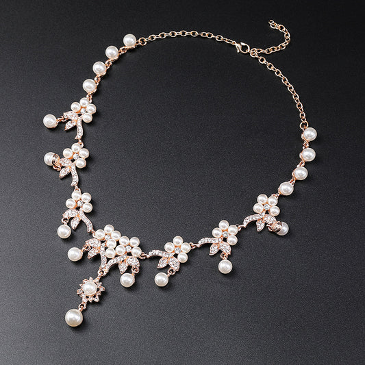 Branch Shape Pearl Ethnic Style Retro Clavicle Chain Bridal Necklaces