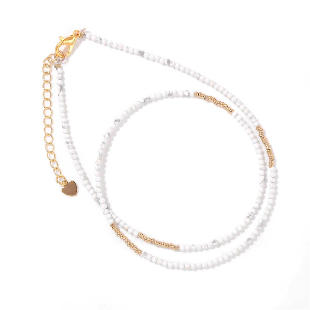 Stone Beading Clavicle Chain Female Niche Necklaces