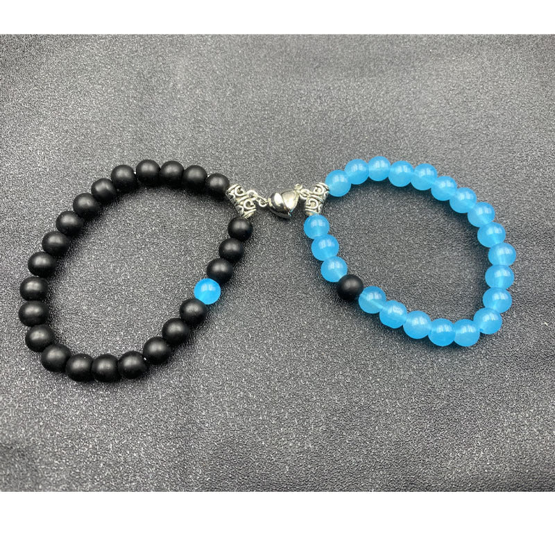 Women's Weathering Agate Magnet Suction Couples Beaded Bracelets