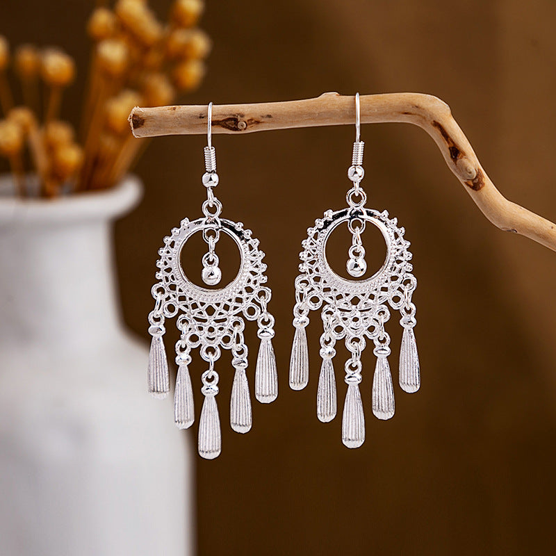 Imitation Miao Sier Ethnic Style Peacock Earrings