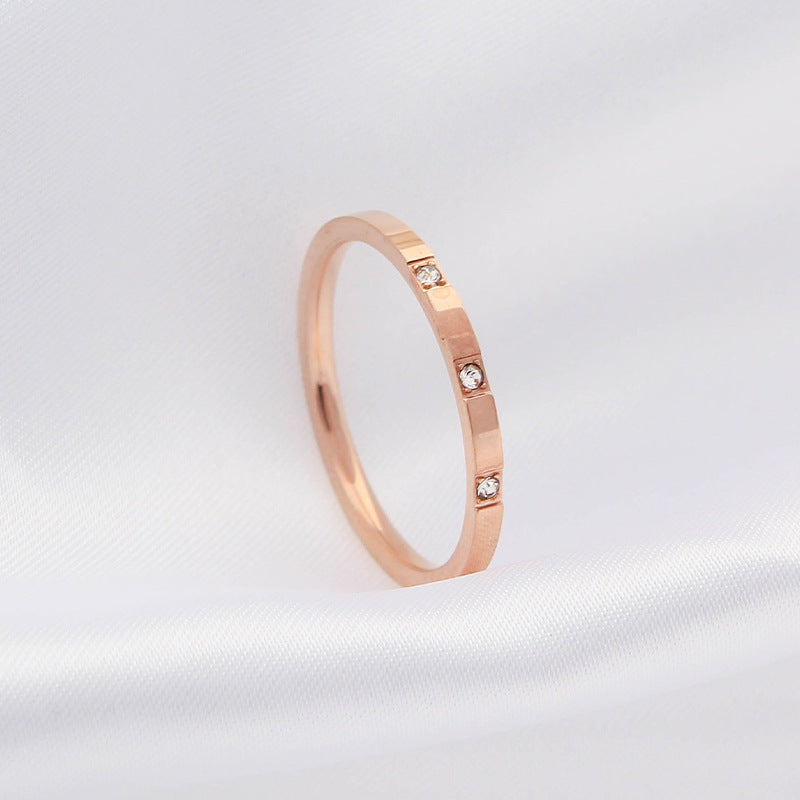 Female Simple Personality Retro Diamonds Style Rings