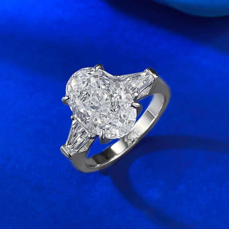 Sier High Carbon Diamond Ice Flower Cut Rings