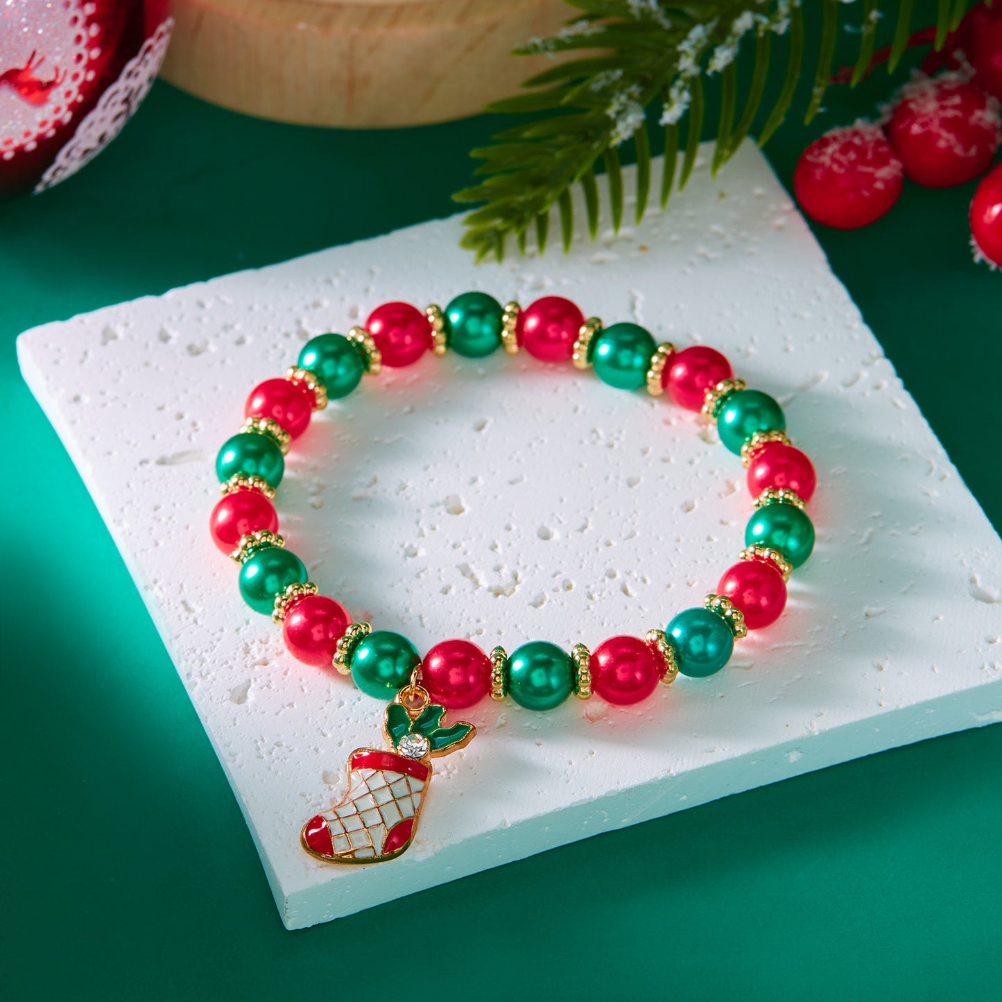 Hot Christmas Gift Beaded Letter Stretch Bracelets