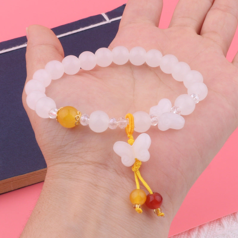 Candy Color Butterfly Beaded Female Imitation Bracelet