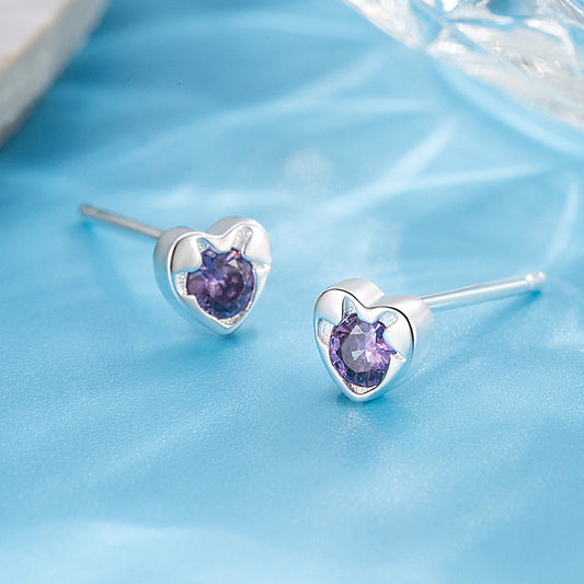 Colorful Heart-shaped Zircon Female Bone Nail Rings